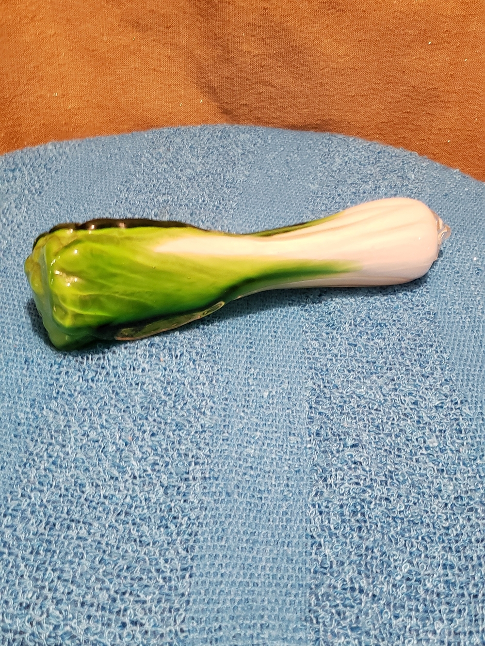 Hand-Blown Glass Bok Choy Decorative Art Piece